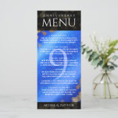 Elegant 9th Lapis Lazuli Wedding Jubileum Menu (Staand voorkant)