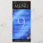 Elegant 9th Lapis Lazuli Wedding Jubileum Menu (Voorkant)