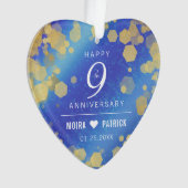 Elegant 9th Lapis Lazuli Wedding Jubileum Ornament (voorkant)