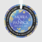 Elegant 9th Lapis Lazuli Wedding Jubileum Ornament (achterkant)