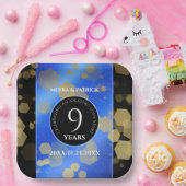 Elegant 9th Lapis Lazuli Wedding Jubileum Papieren Bordje (Feest)