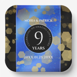 Elegant 9th Lapis Lazuli Wedding Jubileum Papieren Bordje