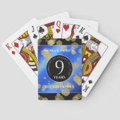 Elegant 9th Lapis Lazuli Wedding Jubileum Pokerkaarten (Achterkant)