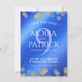 Elegant 9th Lapis Lazuli Wedding Jubileum Save The Date (Voorkant)