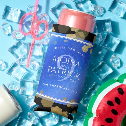 Elegant 9th Lapis Lazuli Wedding Jubileum Seltzer Blikjeskoeler (Insitu Zomer)