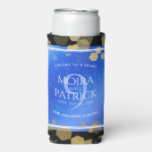 Elegant 9th Lapis Lazuli Wedding Jubileum Seltzer Blikjeskoeler (Seltzer Voorkant)