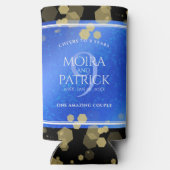 Elegant 9th Lapis Lazuli Wedding Jubileum Seltzer Blikjeskoeler (Achterkant)