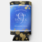 Elegant 9th Lapis Lazuli Wedding Jubileum Seltzer Blikjeskoeler (Voorkant)