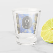 Elegant 9th Lapis Lazuli Wedding Jubileum Shot Glas (Achterkant)