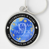 Elegant 9th Lapis Lazuli Wedding Jubileum Sleutelhanger (Voorkant)