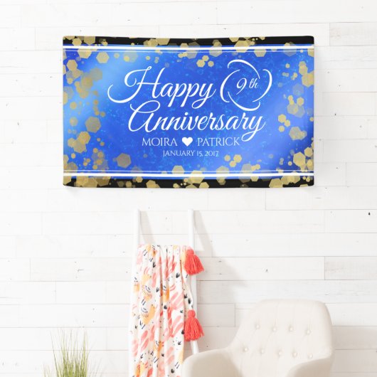 Elegant 9th Lapis Lazuli Wedding Jubileum Spandoek (Insitu)