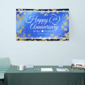 Elegant 9th Lapis Lazuli Wedding Jubileum Spandoek (Beurs)