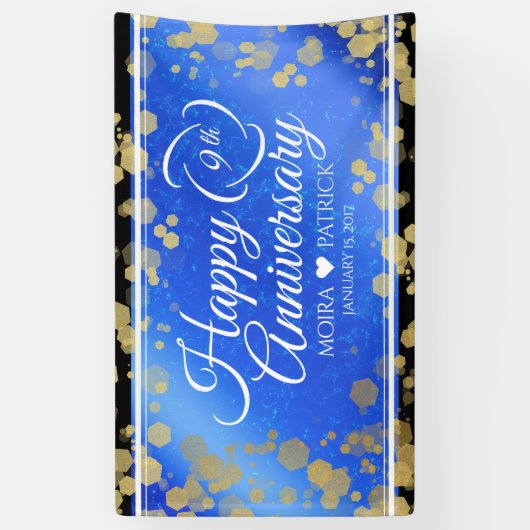 Elegant 9th Lapis Lazuli Wedding Jubileum Spandoek (Verticaal)