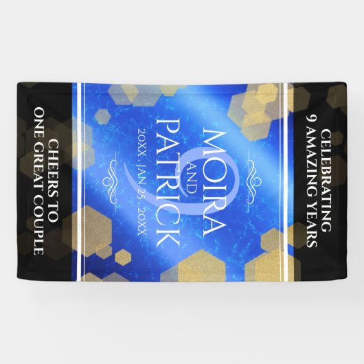 Elegant 9th Lapis Lazuli Wedding Jubileum Spandoek (Horizontaal)