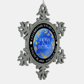 Elegant 9th Lapis Lazuli Wedding Jubileum Tin Sneeuwvlok Ornament (Links)