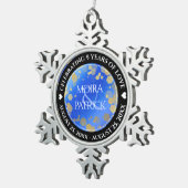 Elegant 9th Lapis Lazuli Wedding Jubileum Tin Sneeuwvlok Ornament (Rechts)