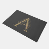 Elegant A Boho Floral Monogram Initiaal Grey Gold Deurmat (Schuin)