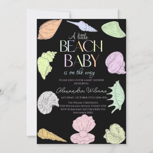 Elegant A Little Beach Babe Baby shower Kaart (Voorkant)