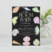 Elegant A Little Beach Babe Baby shower Kaart (Staand voorkant)