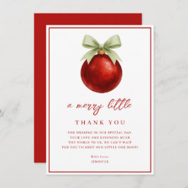 Elegant A Merry Little Christmas Baby Shower Bedankkaart