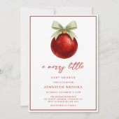 Elegant A Merry Little Christmas Baby Shower Kaart (Voorkant)