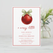 Elegant A Merry Little Christmas Baby Shower Kaart (Staand voorkant)