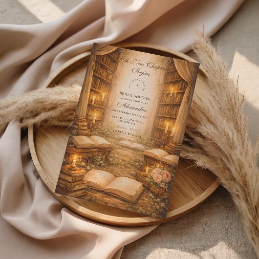 Elegant A New Chapter Bridal Shower Kaart