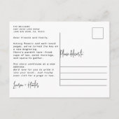 Elegant A New Chapter Has Begun Floral Moving Aankondigingskaart (Achterkant)