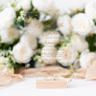 Elegant A Night Under the Stars Quinceañera Acryl Uitnodigingen