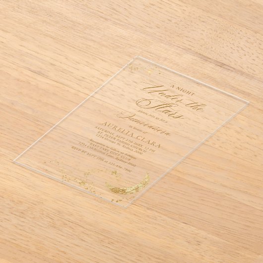 Elegant A Night Under the Stars Quinceañera Acryl Uitnodigingen (Laagn)