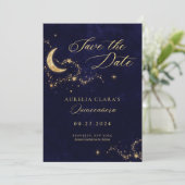 Elegant A Night Under the Stars Quinceañera Save The Date (Staand voorkant)
