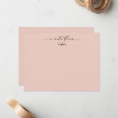 Elegant "A Note from", eenvoudig in Blush Pink Notitiekaartje (Voorkant / Achterkant in situ)