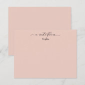 Elegant "A Note from", eenvoudig in Blush Pink Notitiekaartje (Voorkant / Achterkant)