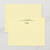 Elegant "A Note from", eenvoudig in lichtgeel Notitiekaartje (Voorkant / Achterkant)