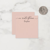Elegant "A Note from" in Simple Blush Pink Notitiekaartje (Voorkant / Achterkant in situ)