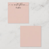 Elegant "A Note from" in Simple Blush Pink Notitiekaartje (Voorkant / Achterkant)
