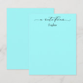 Elegant "A Note from Simple Aqua" Notitiekaartje (Voorkant / Achterkant)