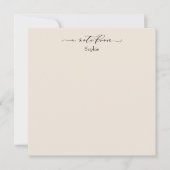 Elegant "A Note from" Simple Card in Cream Notitiekaartje (Voorkant)