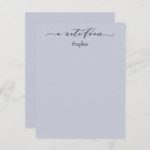 Elegant "A Note from" Simple Dusty Blue Notitiekaartje (Voorkant / Achterkant)