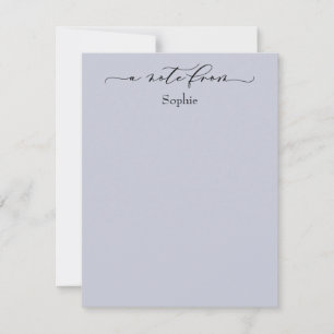 Elegant "A Note from" Simple Dusty Blue Notitiekaartje