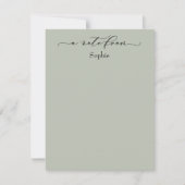 Elegant "A Note from" Simple Sage Green Notitiekaartje (Voorkant)