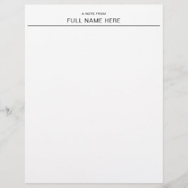 Elegant A Note From You Personalized Letterhead Briefhoofd