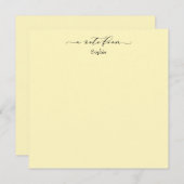 Elegant "A Note of" Simple Card Bleek Yellow Notitiekaartje (Voorkant / Achterkant)