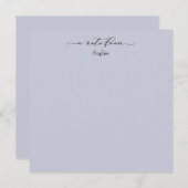Elegant "A Note of" Simple Card Blue Notitiekaartje (Voorkant / Achterkant)