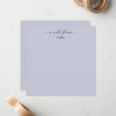 Elegant "A Note of" Simple Card Blue Notitiekaartje (Voorkant / Achterkant in situ)