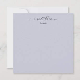 Elegant "A Note of" Simple Card Blue Notitiekaartje