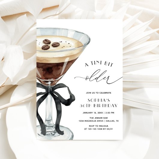 Elegant A Tini Bit Older Espresso Martini Birthday Kaart
