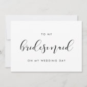 Elegant Aan mijn bruidsmeisje op mijn trouwdagkaar Kaart (Voorkant)