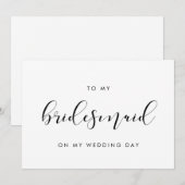 Elegant Aan mijn bruidsmeisje op mijn trouwdagkaar Kaart (Voorkant / Achterkant)