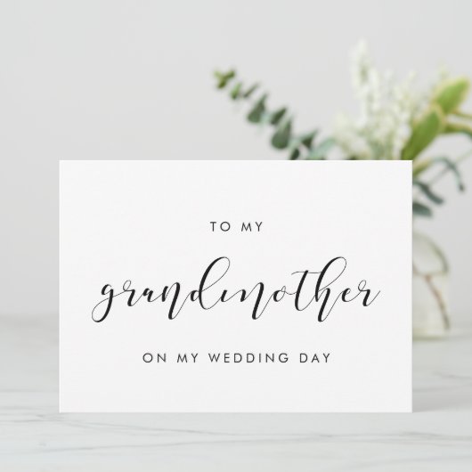 Elegant Aan mijn grootmoeder op mijn trouwdagkaart Kaart (Staand voorkant)